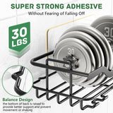 OMAIRA Shower Caddy 3-Pack, Adhesive Shower Organizer with Soap Holder, Rustproof No Drilling Shower Shelves for Inside Shower Bathroom Organizer and Storage, Black(Large) OMAIRA