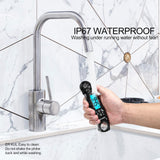 KULUNER TP-01 Waterproof Digital Instant Read Meat Thermometer with 4.6 Folding Probe Backlight Calibration Function for Cooking Food Candy, BBQ Grill, Liquids,Beef(Black) KULUNER