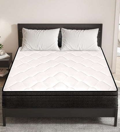 elitspace Full Size Mattress, Full Hybrid 12-inch Mattress in a Box, Memory Foam & Individually Pocket Coils for Pain Relief, Medium Firm Full Bed Mattress, CertiPUR-US Certified.