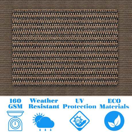 Awnpro 14' x 18' Sun Shade Sail Straight Edge Sun Shade Canopy with Grommets Sunlight Block Shade Cover for Outdoor Pergola Patio Backyard Garden (Brown) AwnPro