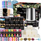 Complete Candle Making Kit With Wax Melter, Candle Making Supplies, DIY Arts&Crafts Kits Gift For Adults,Beginners,Including Bees Wax,500w Electric Stove,Wicks,Rich Scents,Wick Clips,Pouring Pot Etc. Haccah
