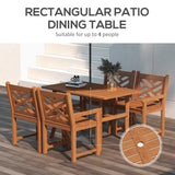 Outsunny Outdoor Patio Dining Set, 4 Seater Wood Dining Table and Chairs for Backyard, Conservatory, Garden, Poolside, Deck, Teak Outsunny