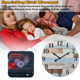 Eruner 24 Inch Blue Woodgrain Shiplap Wall Clocks for Living Room Decor, Large Farmhouse Wall Clock,Coastal Beach Nautical Style,House Warming Gifts New Home Eruner