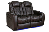Valencia Tuscany Home Theater Seat - Nappa Leather Power Recliner with Cool Gel Memory Foam, USB-C/A Charging, RGB LED Lights, Adjustable Lumbar & Headrest (Row of 2 Loveseat, Dark Chocolate) VALENCIA THEATER SEATING