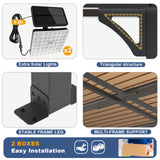 MEISSALIVVE 10' x 14' Pergola with Sloped Roof, Lean to Metal Awning for Outdoor Patio, Deck, Black MEISSALIVVE