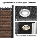 Winpull 6FT x 50FT Privacy Screen Fence Heavy Duty 170GSM Fencing Mesh Shade Net Cover Nickel-Plated Copper Grommets, 95% Blockage Fence for Outdoor Wall Garden Yard Backyard Pool (Brown) Winpull