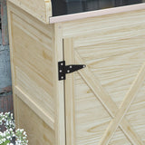 Outsunny Outdoor Wooden Potting Bench Table, Garden Workstation with Storage Cabinet, Storage Shelves for Backyard, Patio, Balcony, Natural Outsunny