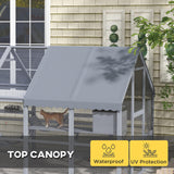 PawHut 9.2' Catio, Outdoor Cat Enclosure House, Wooden Feral Cat Shelter with Condos, UV and Waterproof Canopy, Suspension Bridges, Platforms & Multiple Doors for 3-6 Cats, Gray PawHut