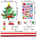 Winlyn 24 Sets Christmas Tree Ornaments Decorations Art Sets DIY Christmas Craft Kits Pine Tree Snowman Snowflake Penguin Foam Stickers Arts and Crafts for Kids Party Favors Home Classroom Activities Winlyn