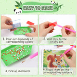 UPINS 4 Pack Cartoon Diamond Art Kits, 6 x 6 Inch Cute Animals DIY Diamond Arts Painting Kits for Adults Beginner Full Round Drill Gem Art for Home Wall Decor Present UPINS