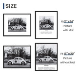 ENJOYBASICS 16x20 Picture Frame, Display Poster 11x14 with Mat or 16 x 20 Without Mat, Wall Gallery Photo Frames, Black, 2 Pack ENJOYBASICS
