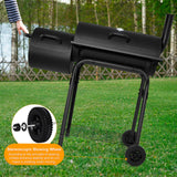 445 Square Inches Charcoal Grill with Offset Smoker, Leonyo Large Barrel Charcoal Grills with Smoker Cover, Chimney Starter for Outdoor BBQ Camping, Black Leonyo