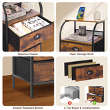 Jixlantuc Nightstand Bedside Table Drawer Organizer Side Table with Fabric Drawers End Tables Living Room Night Stand Chest of Drawers for Bedroom,Hallway, Entryway Jixlantuc