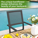 AECOJOY Outdoor Metal Dining Chairs, 4 Pieces Outdoor Patio Dining Chair with Armrest, Stackable Arm Chairs with Heavy-Duty E-Coating Metal Frame for Balcony, Garden, Set of 4 AECOJOY