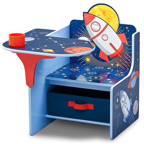 Delta Children Space Adventures Chair Desk with Storage Bin - Ideal for Arts & Crafts, Snack Time, Homeschooling, Homework & More - Greenguard Gold Certified, Blue Delta Children