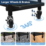 TC-HOMENY Fishing Rod Holder for Garage, Fishing Pole Rack Cart 10 Rod Fit All Fishing Rods, 3 Tier Fishing Tackle Storage Organizer Rack with Storage Bag, Fit For Living Room, Black TC-HOMENY