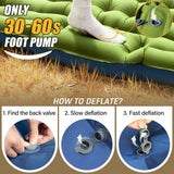 Yuzonc Double Sleeping Pad - Self Inflating 4" Extra-Thick for 2 Person with Pillow Built-in Foot Pump Inflatable Sleeping Mat for Backpacking, Hiking, Traveling, Tent, Portable Camping Mat Yuzonc