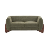 Christopher Knight Home Alma 63" Boucle Loveseat with Wood Legs, 2 Seater Sofa Couches for Living Room, Upholstered Couch Chair, Soft Seating Lounge Sofa Chair, Cozy Loveseat with Armrest, Olive Green Christopher Knight Home