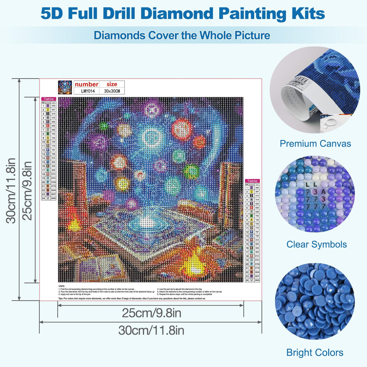 MEIYUDA Book Diamond Painting Kits for Adults, 5D Magic Book Diamond Art Kits for Beginners, DIY Gem Art Crystal Painting for Home Wall Decor and Present 12x12inch MEIYUDA