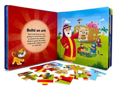 Phidal Noah's Ark My First Puzzle Book - Jigsaw Puzzles for kids, 10-page board book, 5 puzzles to enjoy