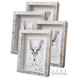 Houstimi Wooden 4x6 Shadow Box Frame Farmhouse Small Shadow Box Display Case Glass Surface Internal Depth 0.6 inch for Wall or Tabletop（White,4 Pack） Houstimi