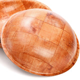 Elsjoy 6 Pack 10 Inch Wooden Woven Salad Bowl, Unbreakable Wood Round Serving Bowl Large Wood Salad Bowl, Reusable Wood Snack Bowls Large Serving Bowls for Fruits, Pasta, Popcorn Elsjoy