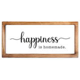 Happiness Homemade Inspirational Farmhouse Decor, Rustic Wall Art, 8x17 Inch Wood Framed MAINEVENT
