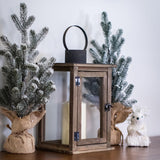 Stonebriar SB-5174B Rustic 12.5" Wooden Candle Lantern, Large, Brown Stonebriar