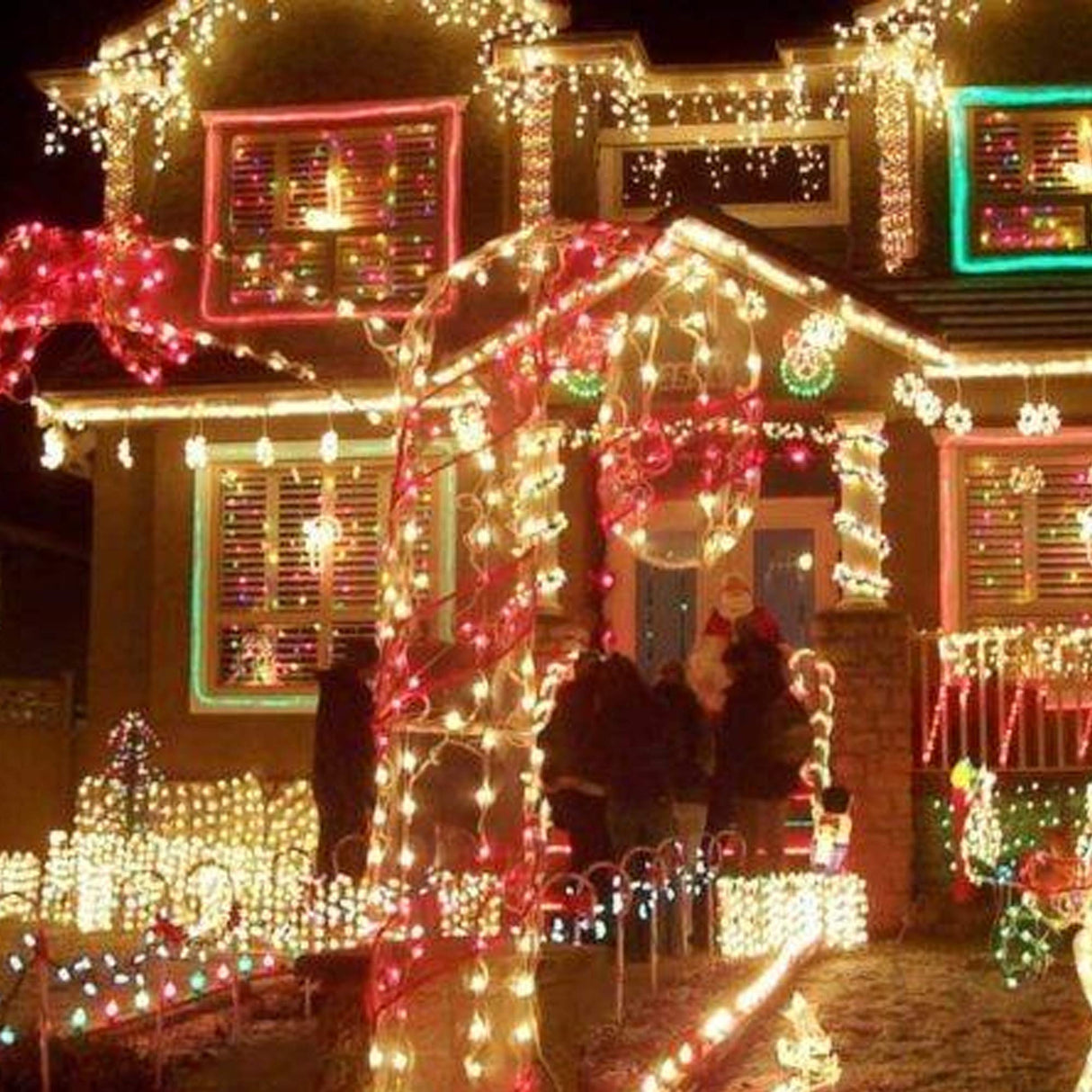 FUNPENY 164FT 500 LED Christmas Indoor Outdoor Decorative String Lights, 8 Modes Waterproof Green Wire LED Fairy Light for Christmas Party Wedding Garden Home Decoration (Warm White) FUNPENY
