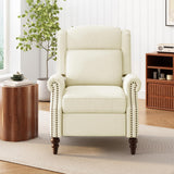 Christopher Knight Home 29.75" Push Back Recliner Chair,Upholstered Recliner Armchair with Classic Wing Back and Solid Gourd-Shaped Wooden Legs, Beige Christopher Knight Home