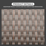 Outdoor Wicker Coffee Table Patio Furniture Garden Rattan 2-Layer Glass Table with Storage and Furniture Cover, Brown Rattaner