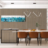 LOVADA Wood Slat Wallpaper Peel and Stick - 17.5'' x 100'' Self Adhesive Contact Paper for Walls, Wood Panel for Easy DIY Wall Decor (Brown) LOVADA