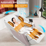 MassaMAX A305 Massage Chair Full Body, Zero Gravity, 53.15" SL-Track Shiatsu Massage Recliner Chair with Heat, AI Voice Control, Body Scan and Calfrest Extension, 15 Modes, Fully Assembled, Golden MassaMAX