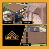 90% Garden Shade Cloth,5' x 15' Heavy Duty Mesh Tarp with Grommets, Garden Privacy Fence Screen, Shade Canopy for Patio, Outdoor Sun Shades for Backyard, Mocha/Black MVPNET