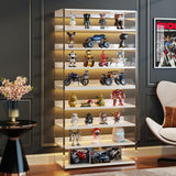 Tribesigns 8-Tier Modern Acrylic Bookshelf with Wood Shelves - 63" Clear Storage Rack for Living Room, Bedroom, and Home Office Tribesigns