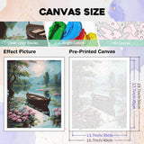 Paint by Number Adult Lotus Lake,Canvas Paint by Numbers for Adults,Painting by Numbers,DIY Oil Painting Kit Perfect for Gifts and Home Wall Decor 16x20inch PHANTASYART