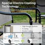 MIXPATIO 9 Piece Patio Dining Set, 8 x Textilene Dining Chairs, 60" Square Outdoor Dining Table with 1.57" Umbrella Hole, for Garden Lawn Porch and Backyard Poolside, Grey MIXPATIO