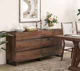 WAMPAT Dresser for Bedroom, Closet Organizers and Storage with 6 Drawers, Chest of Drawers with Metal Base, Modern Wood Dresser for Living Room, Entryway, Brown WAMPAT