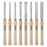 HURRICANE Wood Lathe Chisel Set, 8pc HSS Wood Lathe Turning Tools, Woodworking Lathe Tools with Wooden Box HURRICANE