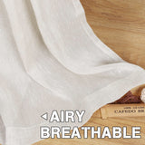 H.VERSAILTEX Linen Curtains Flax Linen Blended Curtain Panels for Living Room/Bedroom Semi Sheer Privacy Curtains 108 inch Length 2 Panels Set Nickel Grommet Window Drapes, Natural H.VERSAILTEX