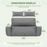 Waterproof Double Egg Chair Cushion Replacement for Patio 2 Person Hanging Egg Chair - Quick-Drying, Weather-Resistant, Soft Cotton Filling, Machine Washable (Grey) Cuteripe