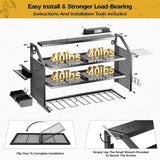 LBT 4 Layer Power Tool Organizer Wall Mount With Charging Station, Patented, 6 Outlet Power Strip, 6 Drill Holder, Heavy Duty Metal Garage Tool Storage Rack, Gifts For Men Fathers Day LBT