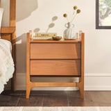 Walker Edison Leif Scandi Angled Drawer-Face Nightstand, 22 Inch, Caramel 22 Inch Walker Edison