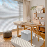 AmasSmile Storage Ottoman Foot Rest Stool, 17 inch Folding Leather Footstool Bench, Short White Ottoman Stool, Storage Foot Rest Store, Books AmasSmile