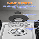 AMZCHEF 30 inch Gas Cooktop with 5 Made in Italy SABAF Power Burners.Max 48,300 BTU/hr Built-in Gas Stove top of 304 Stainless steel,NG/LPG Convertible, ETL. amzchef