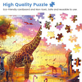 300 Piece Puzzles for Adults,Animals of The Savannah Jigsaw Puzzle for Adults Kids Seniors,Recycled Cardboard Large Piece Puzzle 300 Piece,Family Activity Great Gift for Family Friends 20.5 * 15 in MJYPHDM