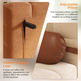 JASIWAY Convertible Chair Bed Sleeper for Adults, 3-in-1 Convertable Single Sofa Futon Chair for Small Spaces, Foldable Sleeping Chaise Lounge, Trifold, Armless, Corduroy (Caramel) JASIWAY