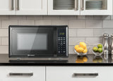 Emerson MW7302B Compact Countertop Microwave Oven with Touch Control, LED Display, 700W, 10 Power Levels, 6 Auto Menus, Glass Turntable and Child Safe Lock, 0.7 Cu., Ft. Black Emerson