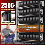 72''H/45''W Garage Shelving Heavy Duty 5-Tier Adjustable Storage Shelves Unit,2500 LBS Metal Utility Rack Shelf for Industries, Warehouses, Basement,Black LBVSKK