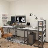 RELAHOGAR Convertible Dining Table, Multipurpose Mahogany Storage Shelf, 2 in 1 Bookshelf to Kitchen Table, Space Saving Transformer Shelf Table for Dining Room, Living Room, White RELAHOGAR